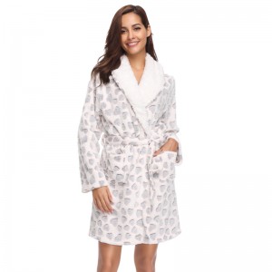 Women Burn-out Fleece Robe Adult Pajama