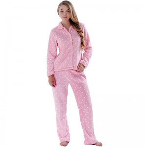 Women Printed Fleece Adult Pajama