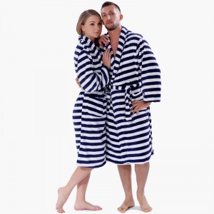 Adult Striped Robes Men Women Pajamas