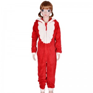 Kids Coral Fleece Hooded Christmas Costume Onesie