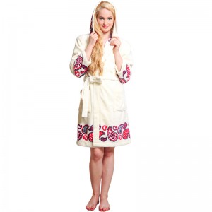 Women Position Printed Robes Flannel Fleece Pajamas Women Hooded Pajamas