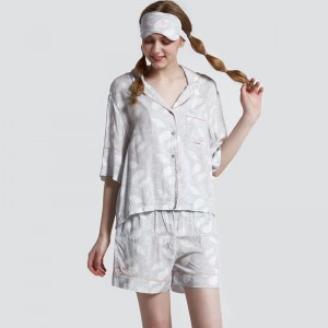 Women Printed Viscose Short Pant Pajamas Set